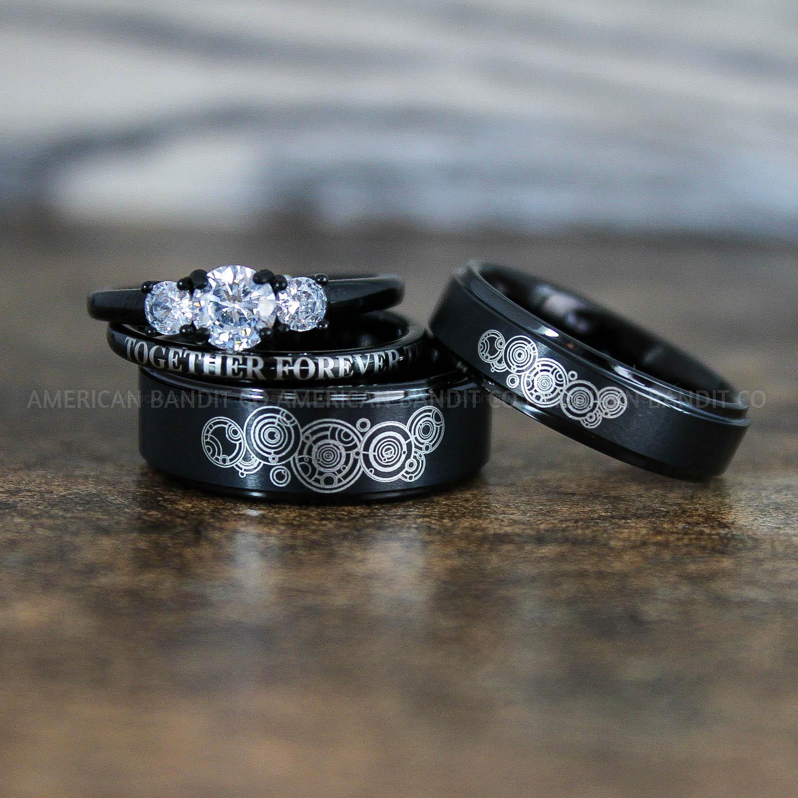 IMG_8890 Dr Who Rings, Dr Who Wedding Rings, Dr Who Jewelry, Gallifreyan Rings, Gallifreyan Wedding Rings, Gallifreyan Wedding Bands, Gallifreyan Jewelry - Image 1