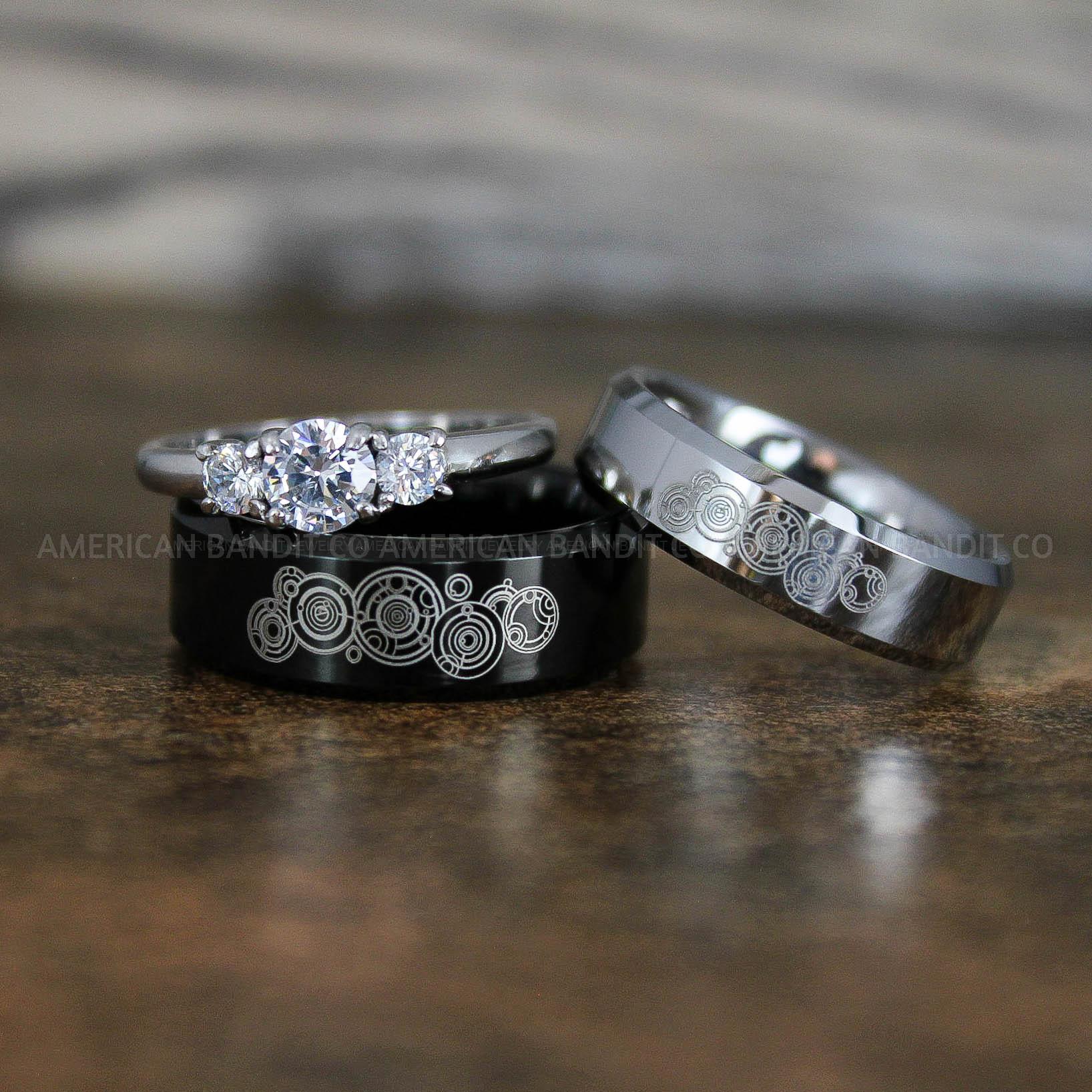 IMG_8896 Dr Who Rings, Dr Who Wedding Rings, Dr Who Jewelry, Gallifreyan Rings, Gallifreyan Wedding Rings, Gallifreyan Wedding Bands, Gallifreyan Jewelry - Image 1