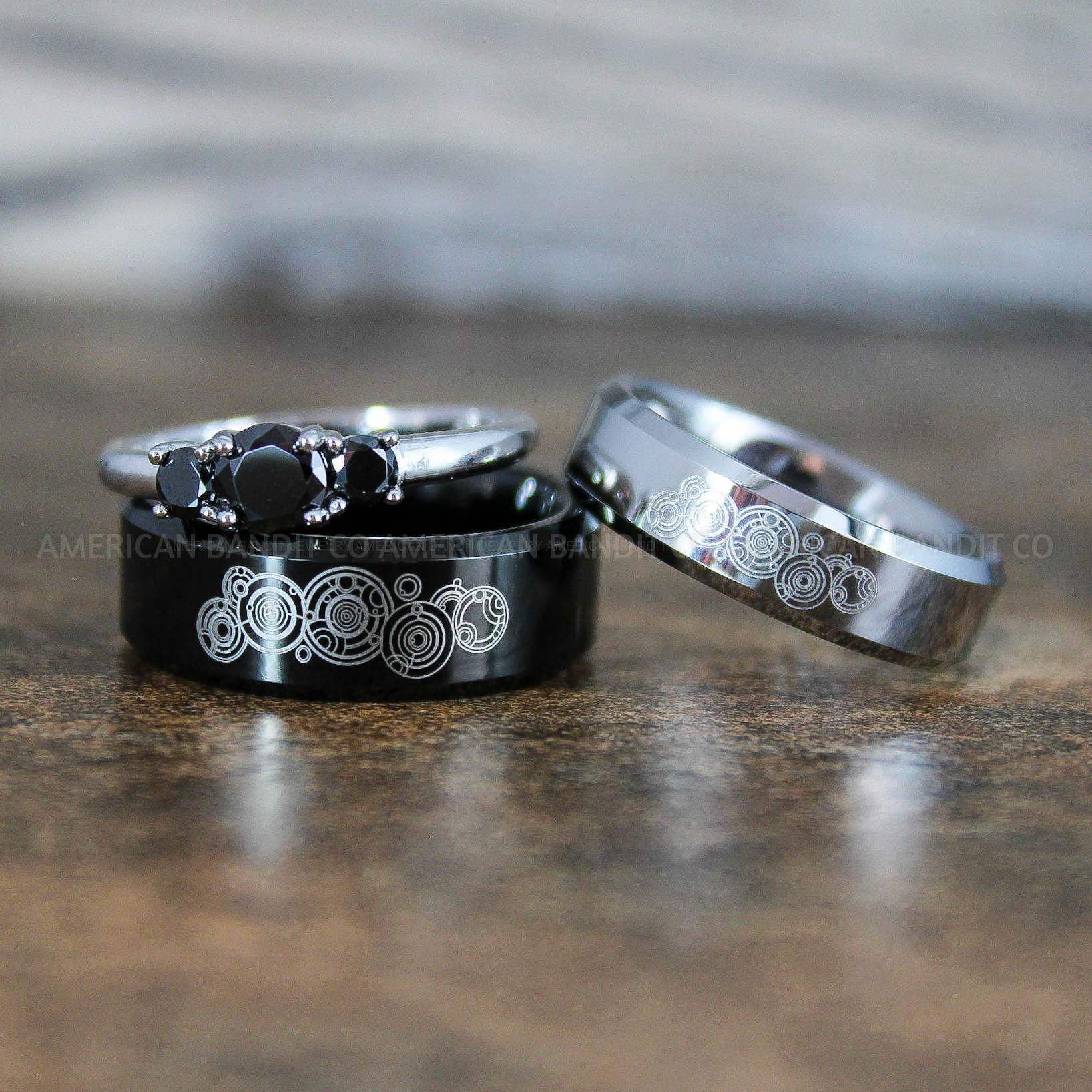 IMG_8898 Dr Who Rings, Dr Who Wedding Rings, Dr Who Jewelry, Gallifreyan Rings, Gallifreyan Wedding Rings, Gallifreyan Wedding Bands, Gallifreyan Jewelry - Image 1