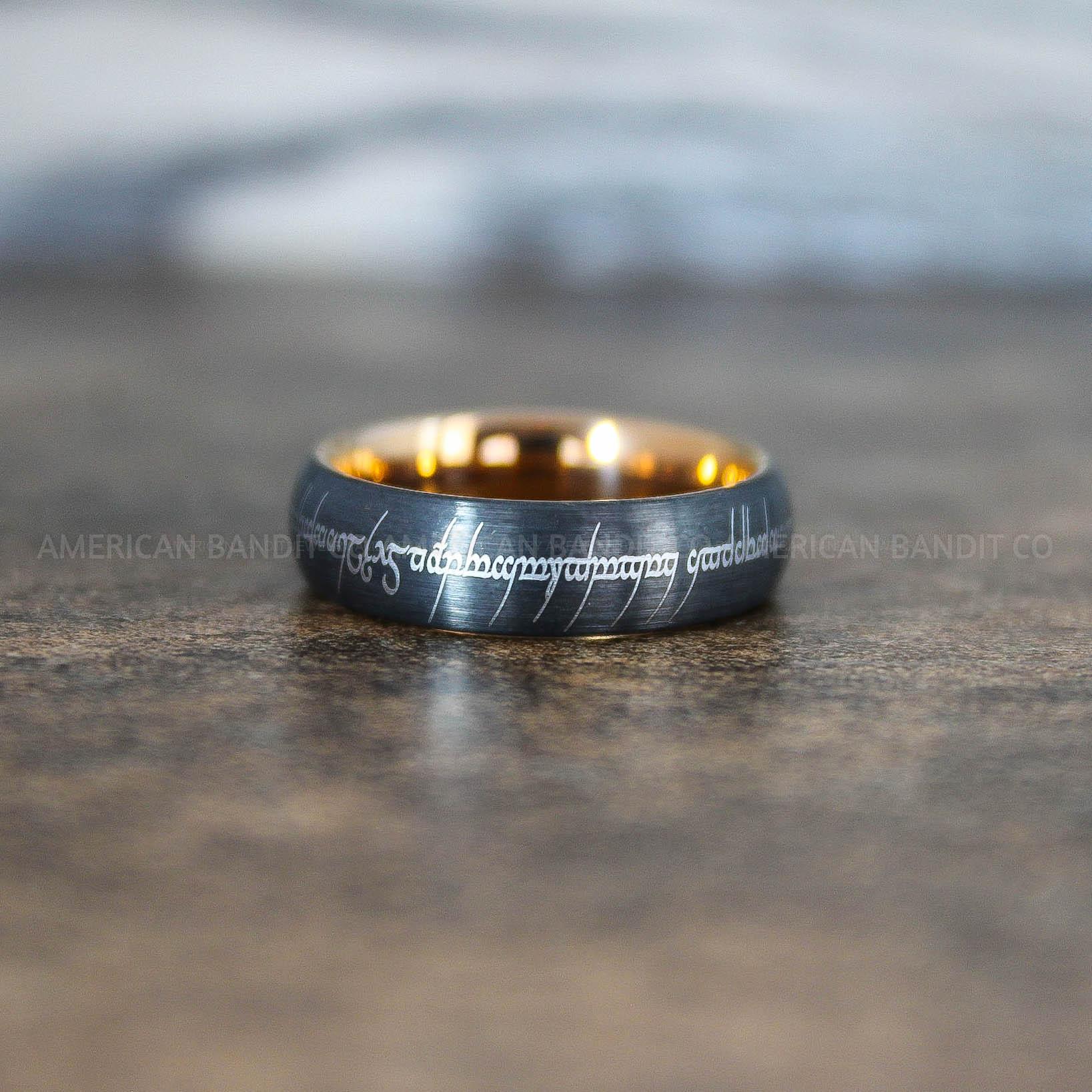 IMG_8908 Elvish Rings, Elvish Wedding Rings, Elvish Wedding Bands, Elvish Jewelry, Gunmetal Wedding Rings - Image 1