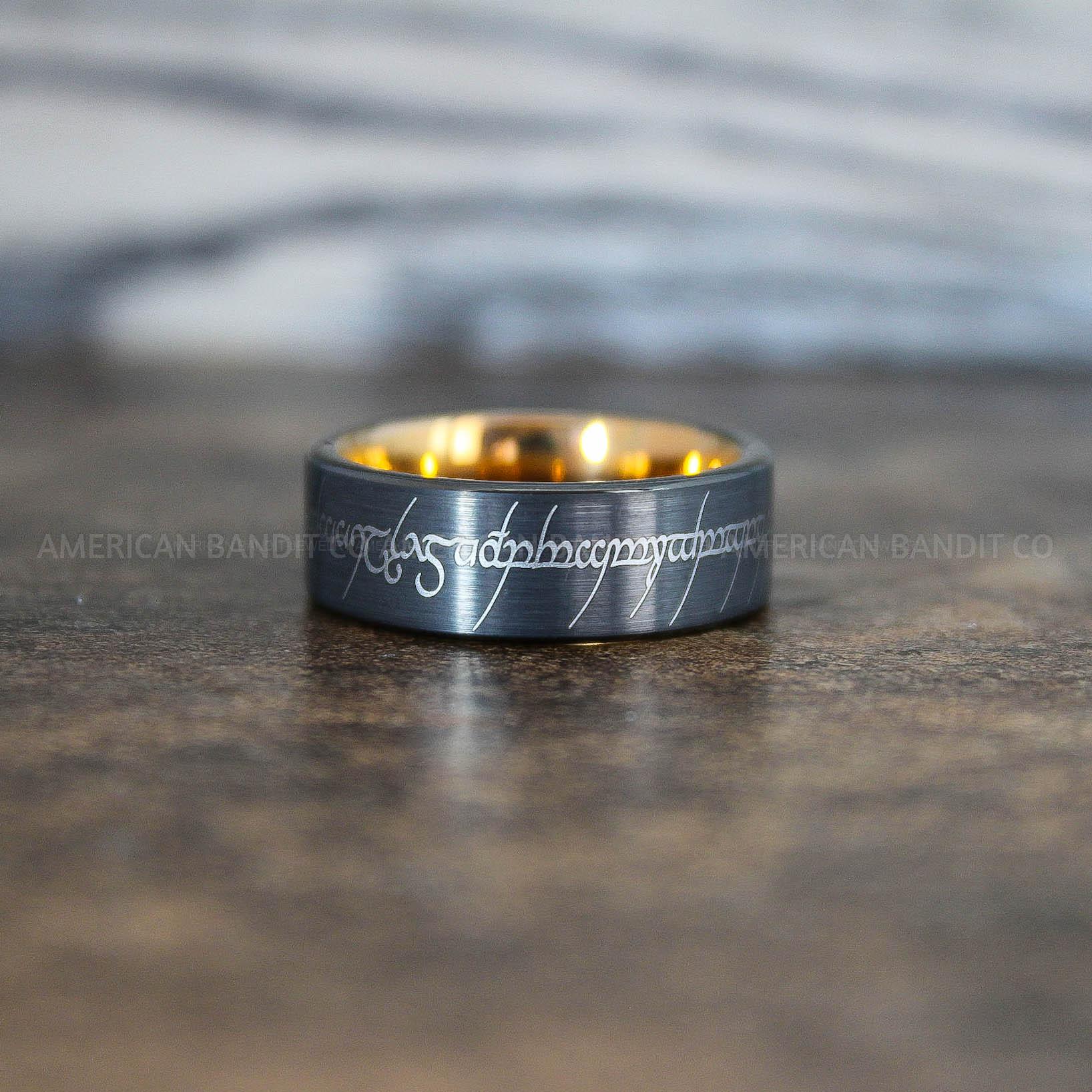 IMG_8915 Elvish Rings, Elvish Wedding Rings, Elvish Wedding Bands, Elvish Jewelry, Gunmetal Wedding Rings - Image 1