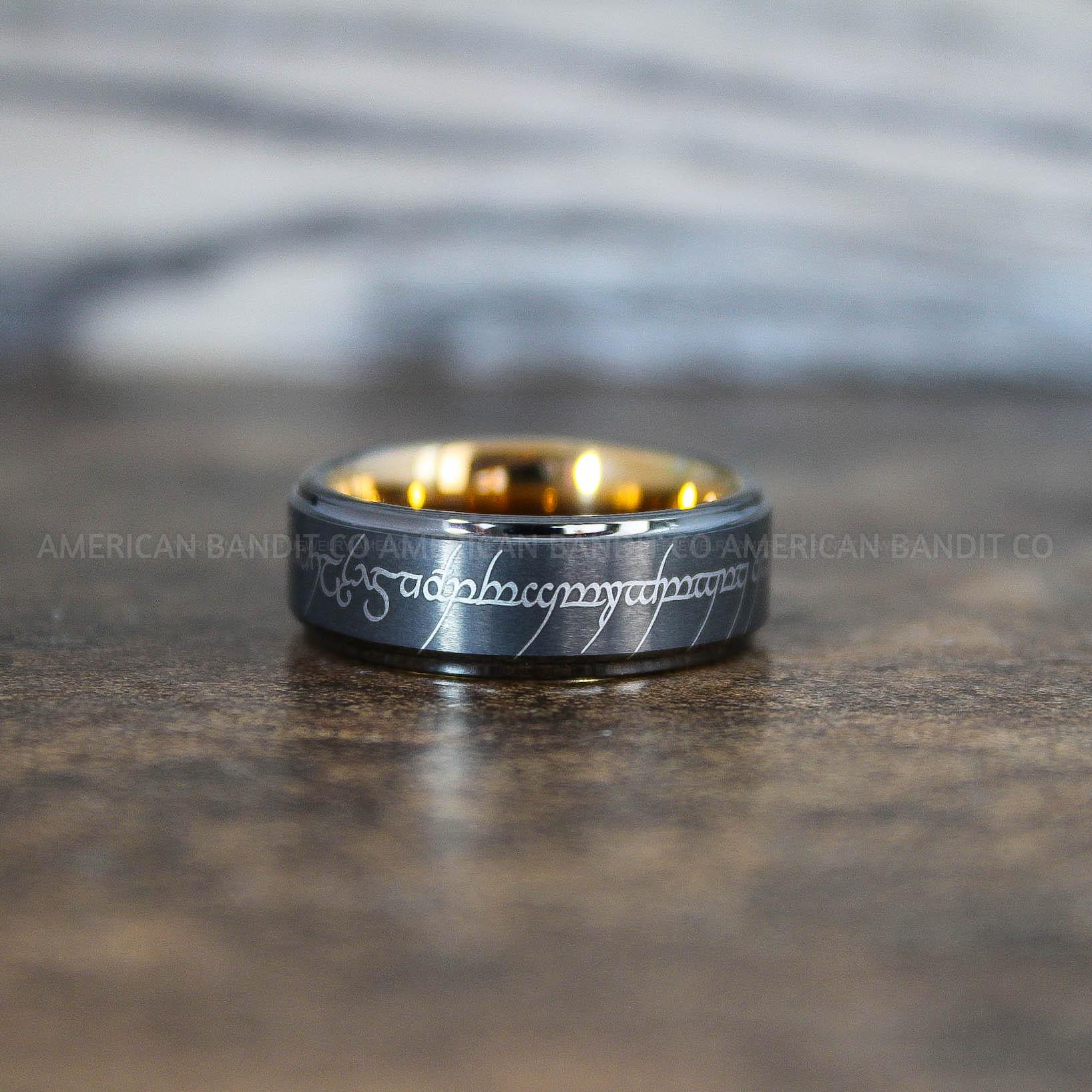 IMG_8919 Elvish Rings, Elvish Wedding Rings, Elvish Wedding Bands, Elvish Jewelry, Gunmetal Wedding Rings - Image 1