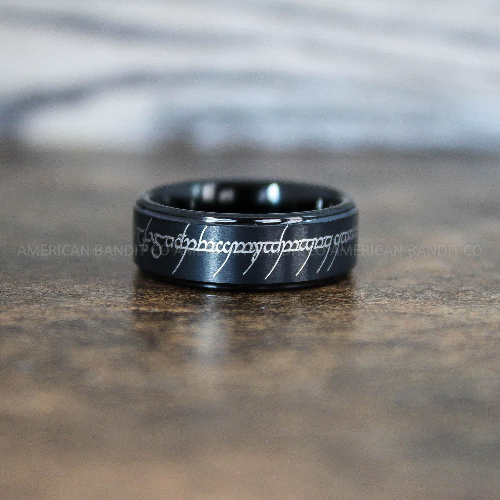 IMG_8924 Elvish Rings, Elvish Wedding Rings, Elvish Wedding Bands, Elvish Jewelry, Black Wedding Rings - Image 1