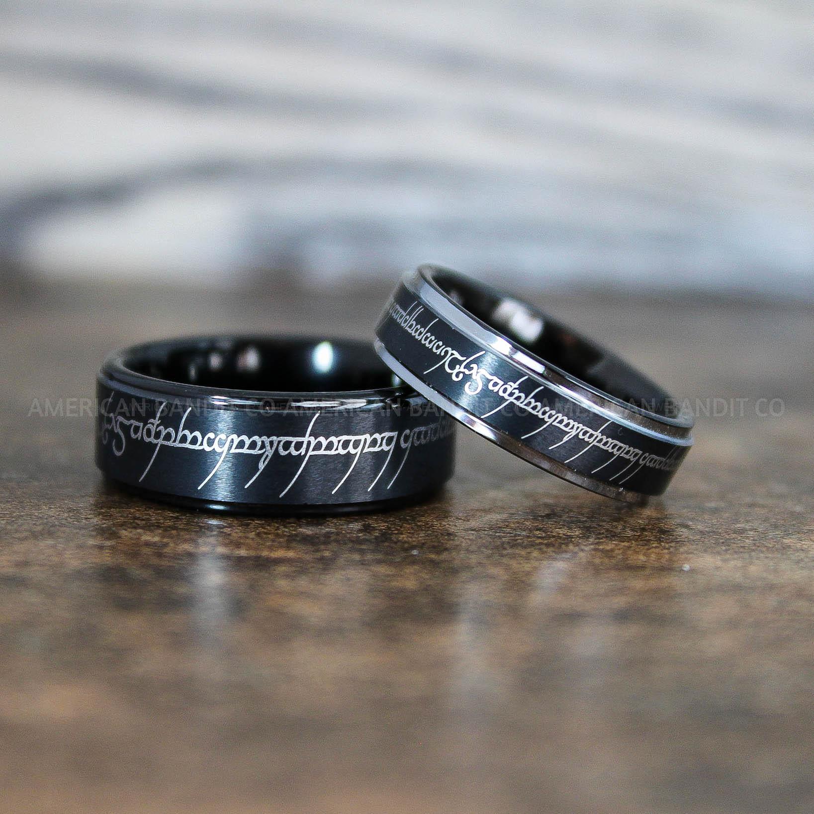 IMG_8928 Elvish Rings, Elvish Wedding Rings, Elvish Wedding Bands, Elvish Jewelry, Black Wedding Rings - Image 1