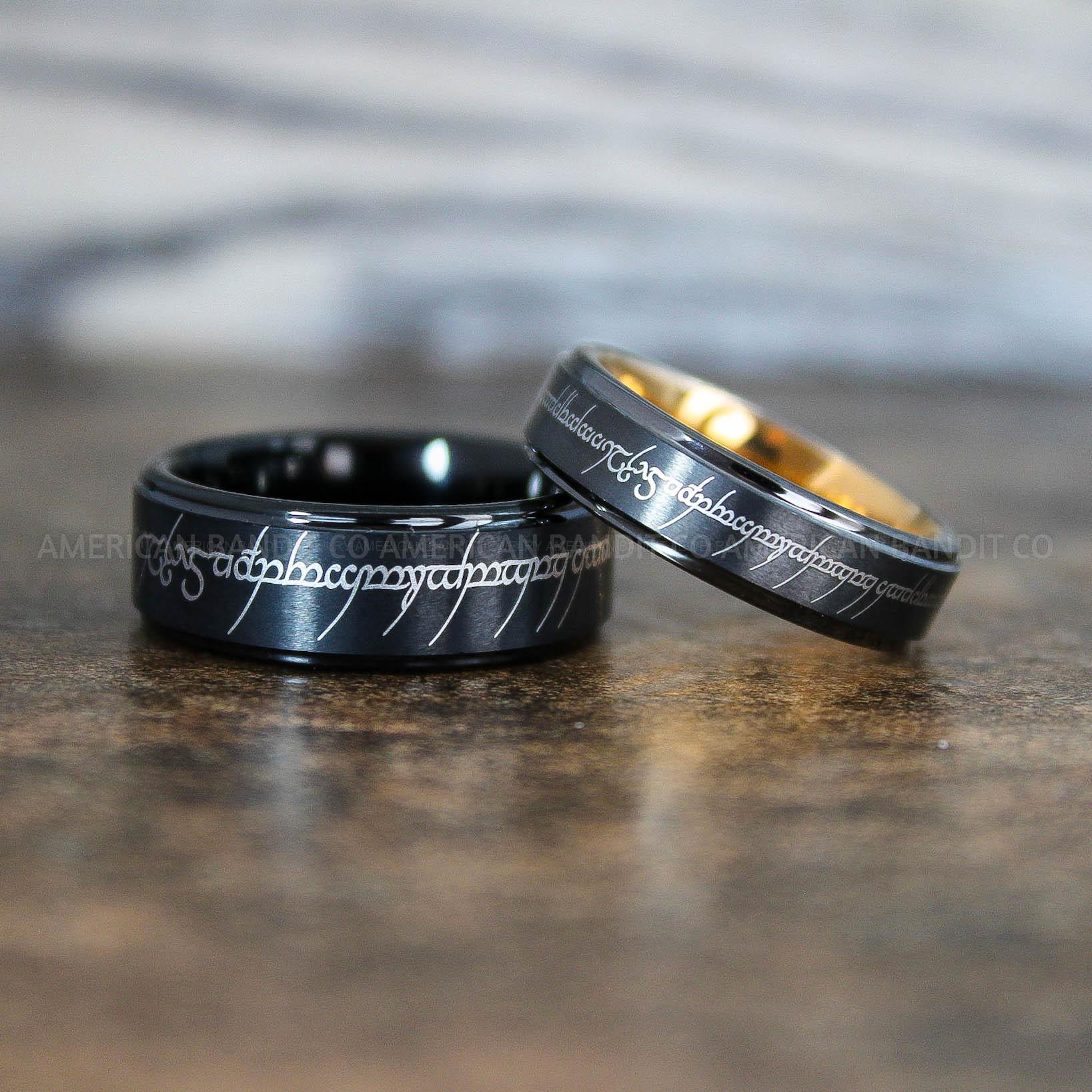 IMG_8930 Elvish Rings, Elvish Wedding Rings, Elvish Wedding Bands, Elvish Jewelry, Black Wedding Rings - Image 1