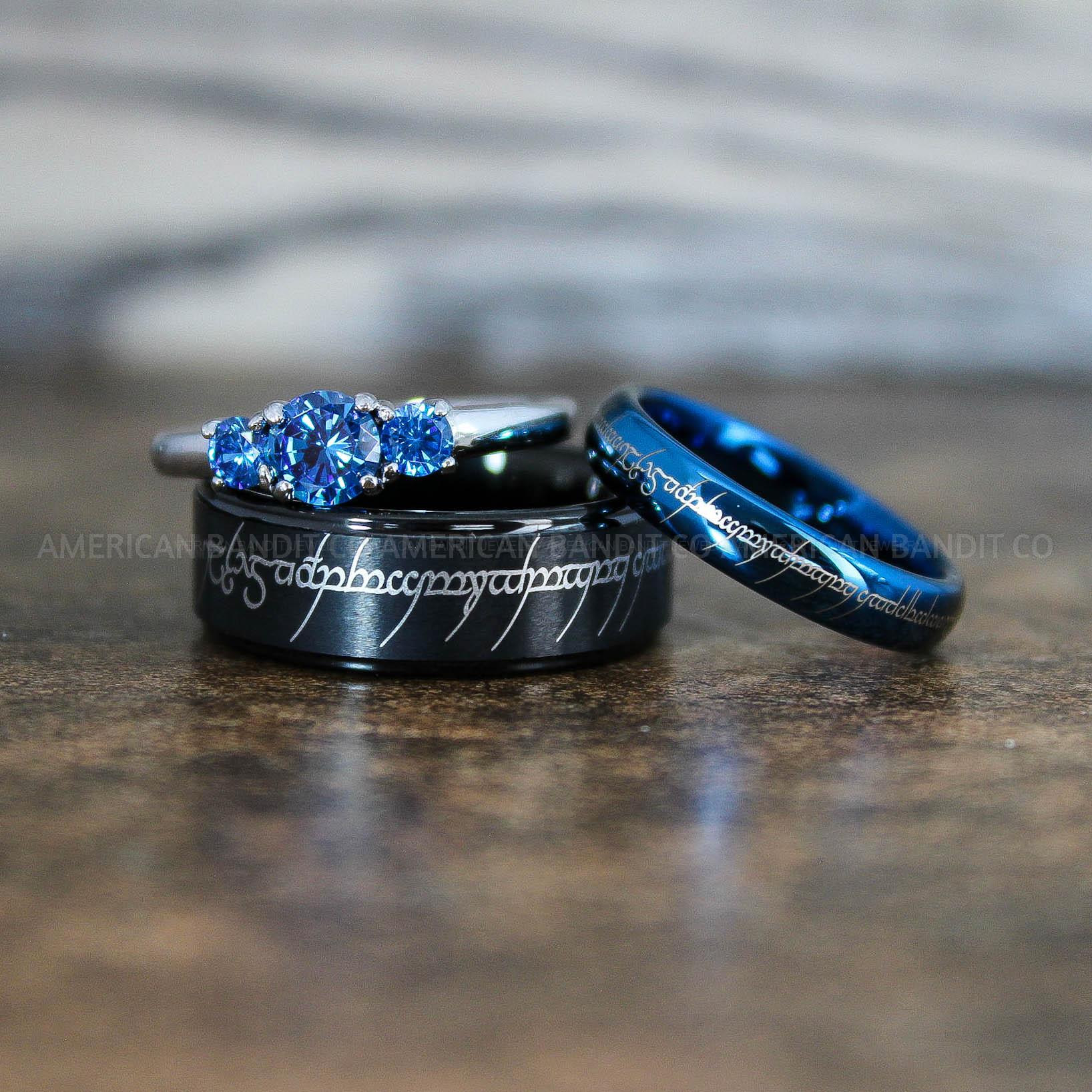 IMG_8932 Elvish Rings, Elvish Wedding Rings, Elvish Wedding Bands, Elvish Jewelry, Black Wedding Rings - Image 1