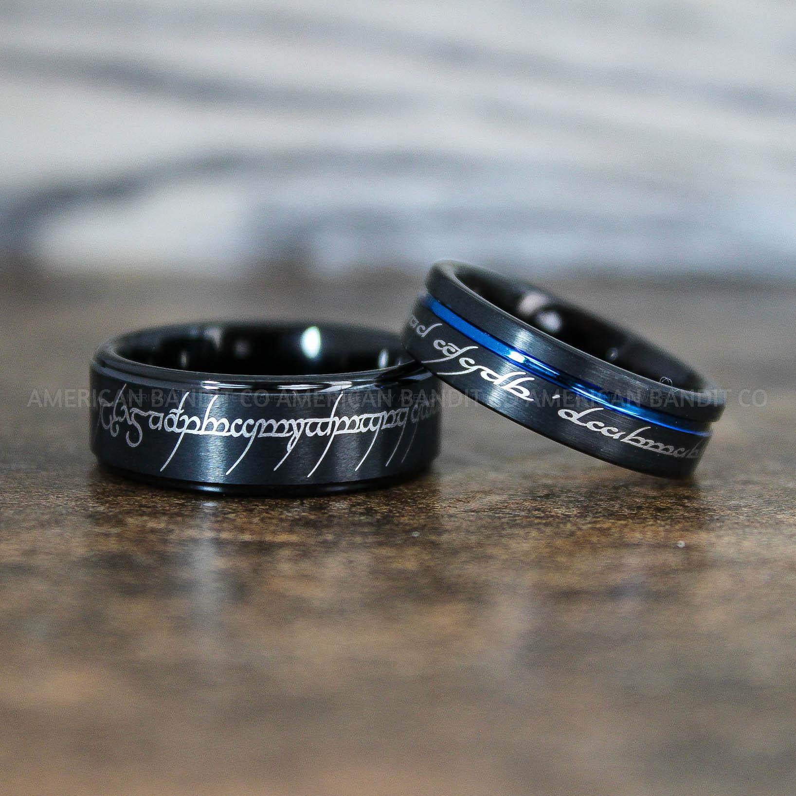 IMG_8933 Elvish Rings, Elvish Wedding Rings, Elvish Wedding Bands, Elvish Jewelry, Black Wedding Rings - Image 1