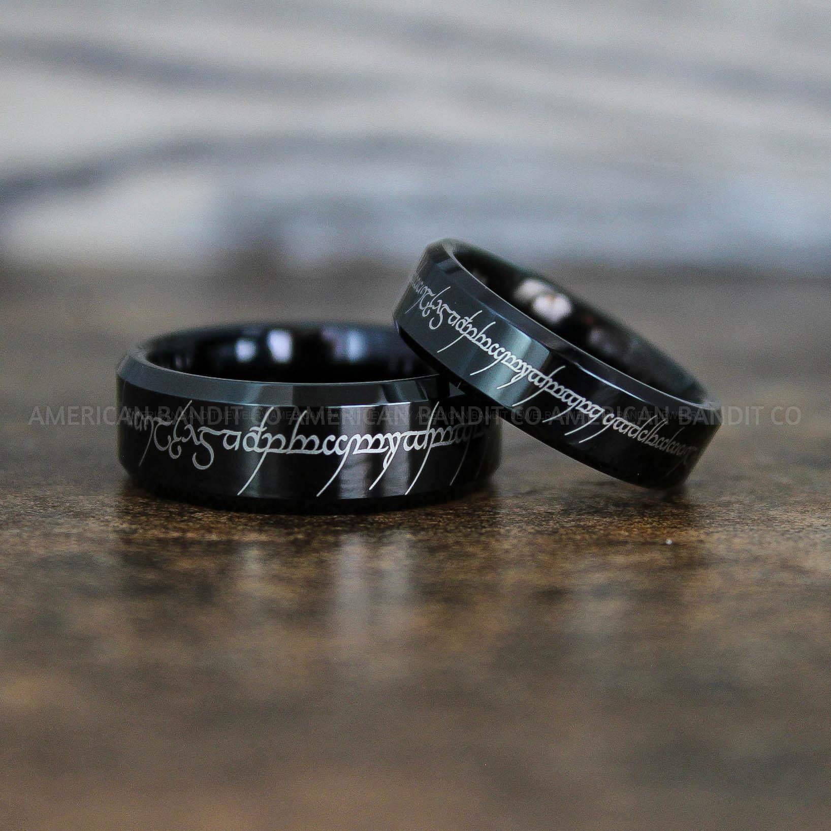 IMG_8935 Elvish Rings, Elvish Wedding Rings, Elvish Wedding Bands, Elvish Jewelry, Black Wedding Rings - Image 1