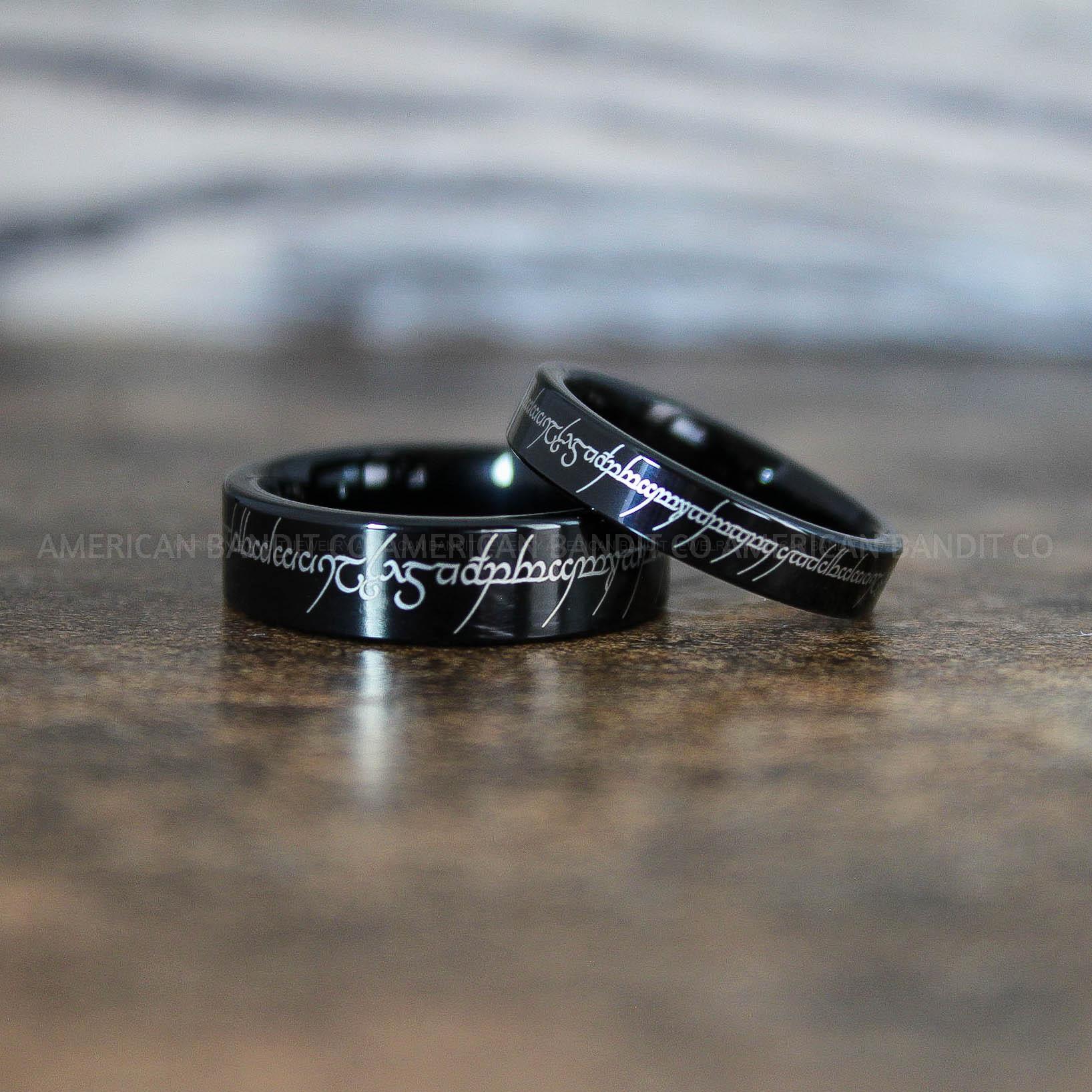 IMG_8942 Elvish Rings, Elvish Wedding Rings, Elvish Wedding Bands, Elvish Jewelry, Black Wedding Rings - Image 1