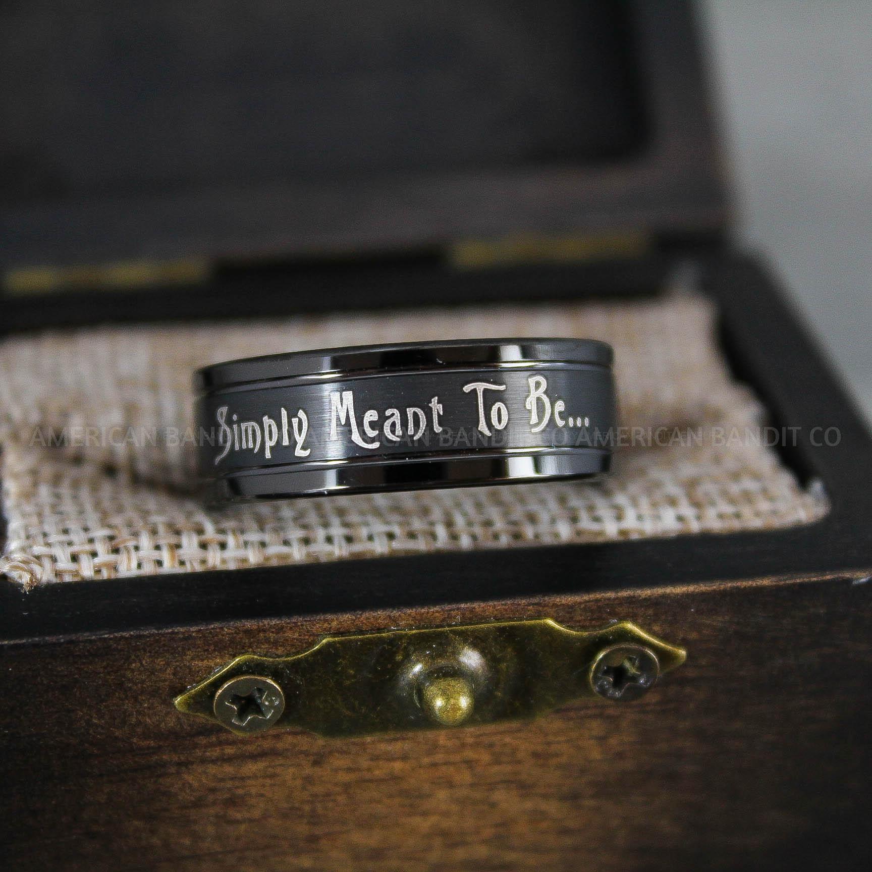 IMG_8953 Simply Meant To Be Ring, Black Wedding Band, Black Wedding Ring, Jack and Sally Ring, Jack and Sally Wedding Ring - Image 1