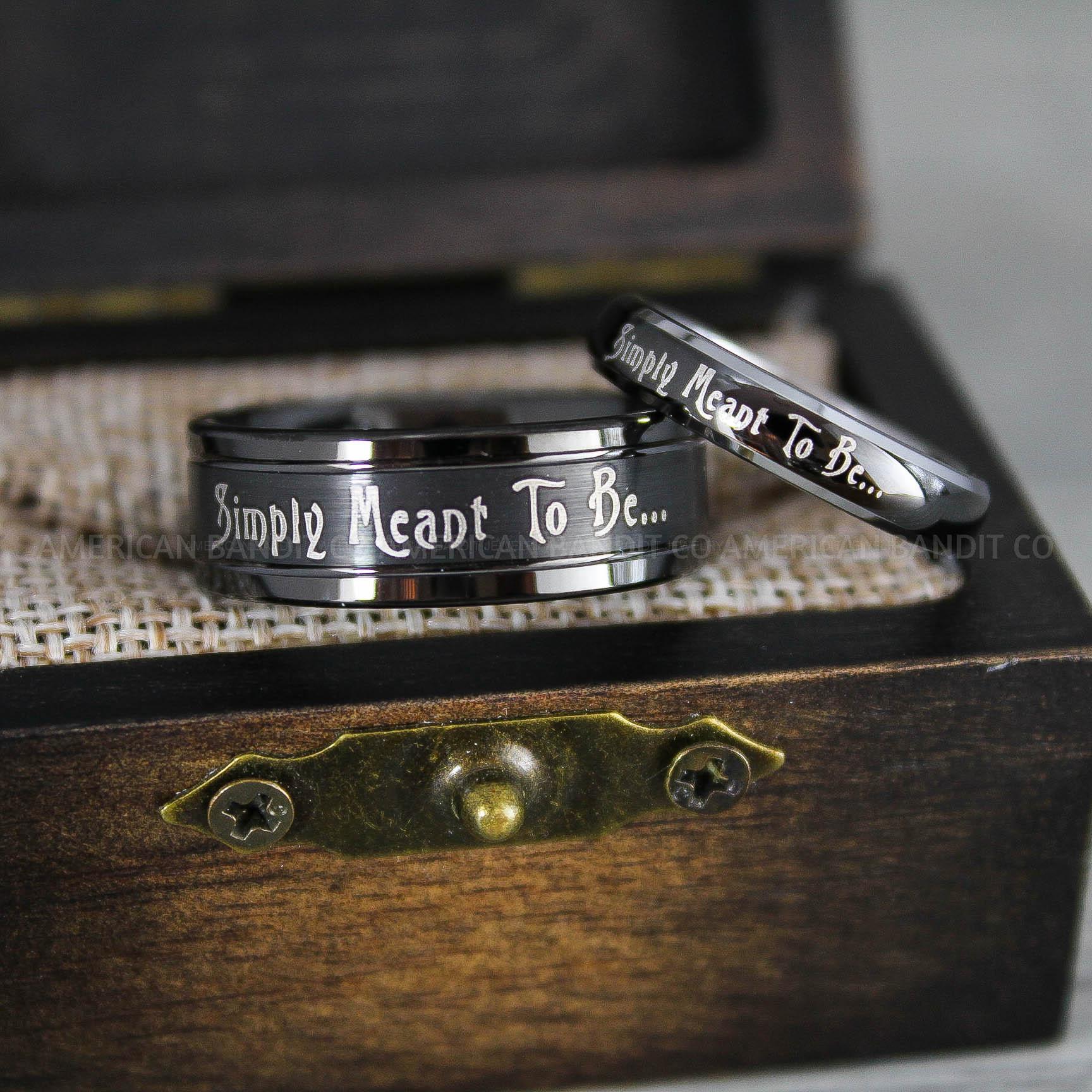 IMG_8954 Simply Meant To Be Rings, Black Wedding Bands, Black Wedding Rings, Jack and Sally Rings, Jack and Sally Wedding Rings - Image 1