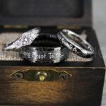 Simply Meant To Be Rings, Black Wedding Bands, Black Wedding Rings, Jack and Sally Rings, Jack and Sally Wedding Rings