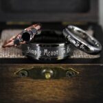 Simply Meant To Be Rings, Black Wedding Bands, Black Wedding Rings, Jack and Sally Rings, Jack and Sally Wedding Rings