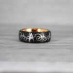 Star Trek Ring, Star Trek Wedding Band, Black Star Trek Wedding Ring, Star Trek Wedding Ring, Star Trek Jewelry - Image 4