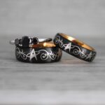 Star Trek Ring, Star Trek Wedding Band, Black Star Trek Wedding Ring, Star Trek Wedding Ring, Star Trek Jewelry