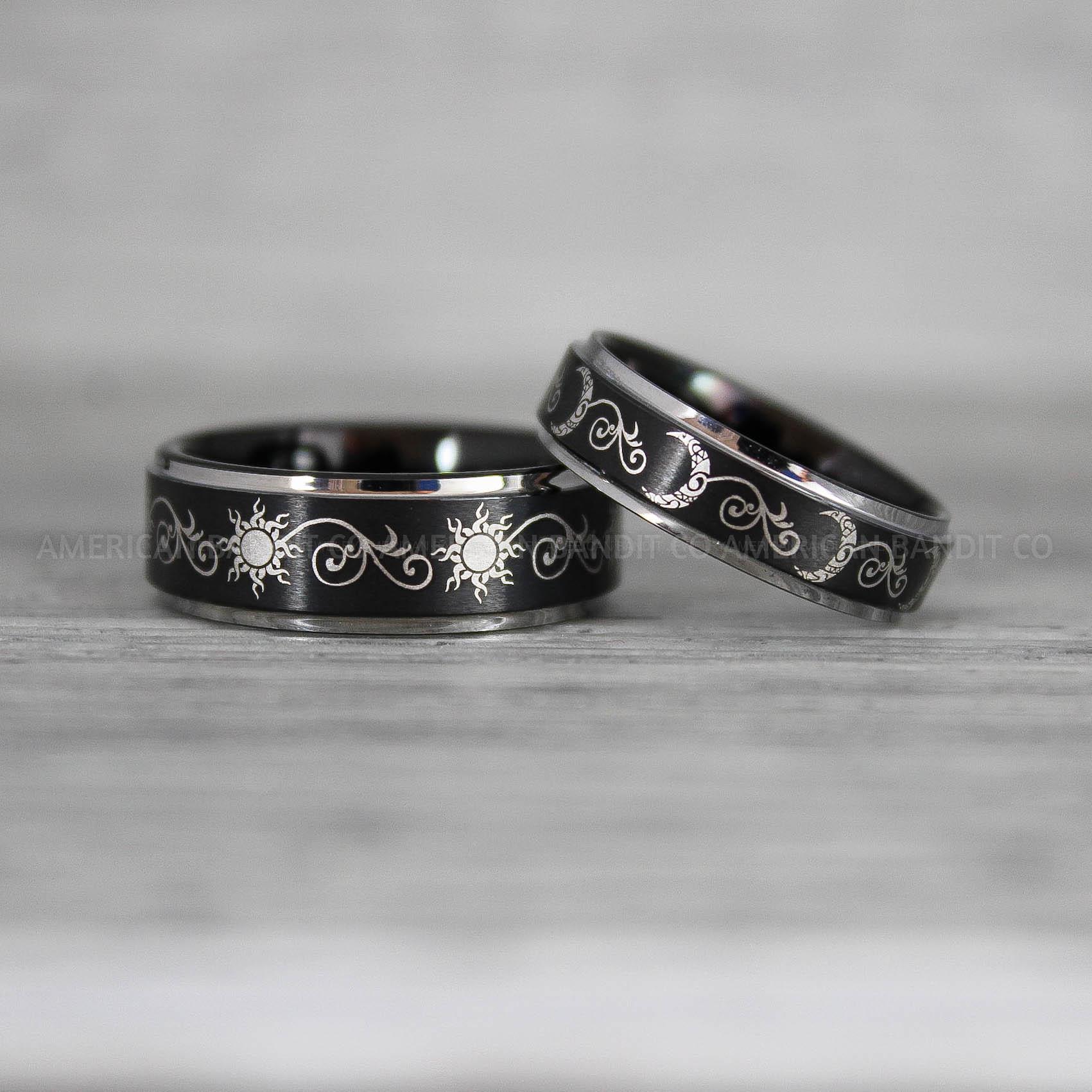 IMG_8970 Sun and Moon Rings, Sun and Moon Wedding Rings, Sun and Moon Wedding Bands, Sun and Moon Jewelry, Couple Rings, Matching Couple Rings - Image 1