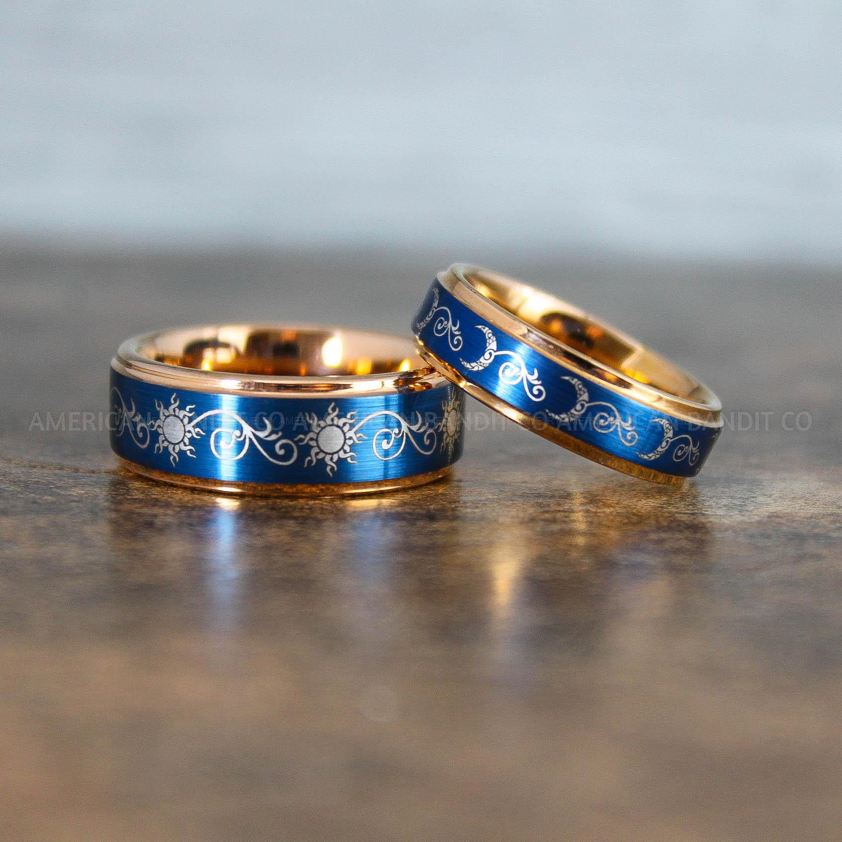 IMG_8996 Sun and Moon Rings, Sun and Moon Wedding Rings, Sun and Moon Wedding Bands, Sun and Moon Jewelry, Couple Rings, Matching Couple Rings - Image 1