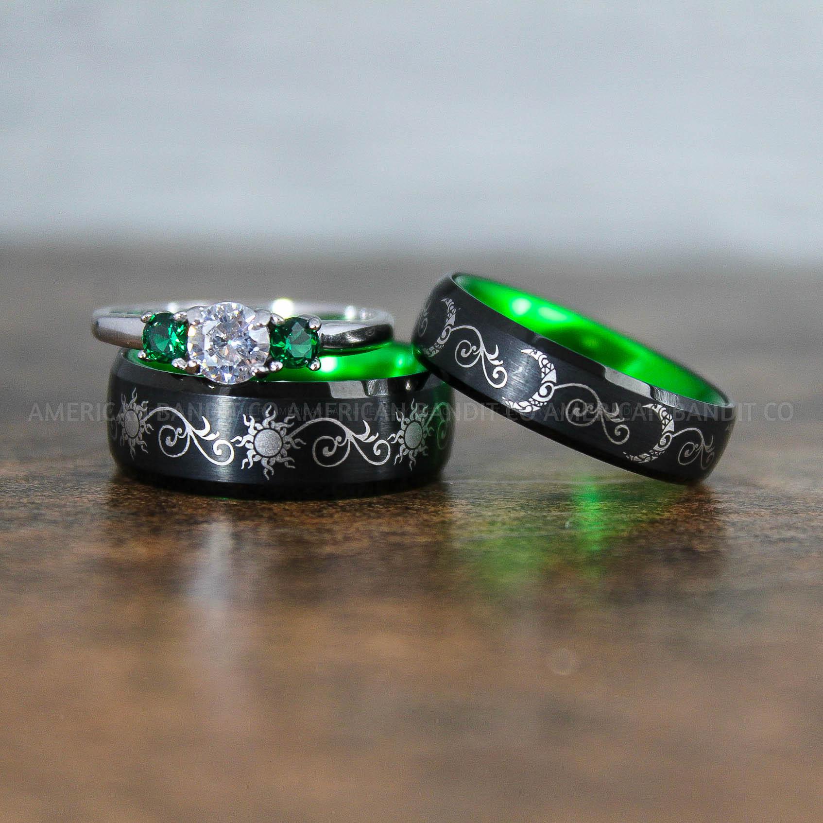 IMG_9005 Sun and Moon Rings, Sun and Moon Wedding Rings, Sun and Moon Wedding Bands, Sun and Moon Jewelry, Couple Rings, Matching Couple Rings - Image 1