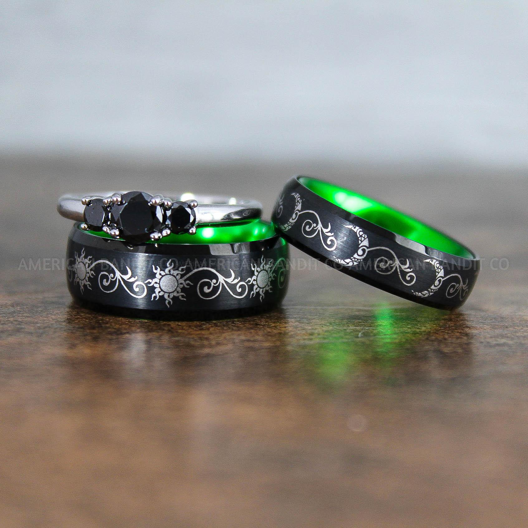 IMG_9007 Sun and Moon Rings, Sun and Moon Wedding Rings, Sun and Moon Wedding Bands, Sun and Moon Jewelry, Couple Rings, Matching Couple Rings - Image 1