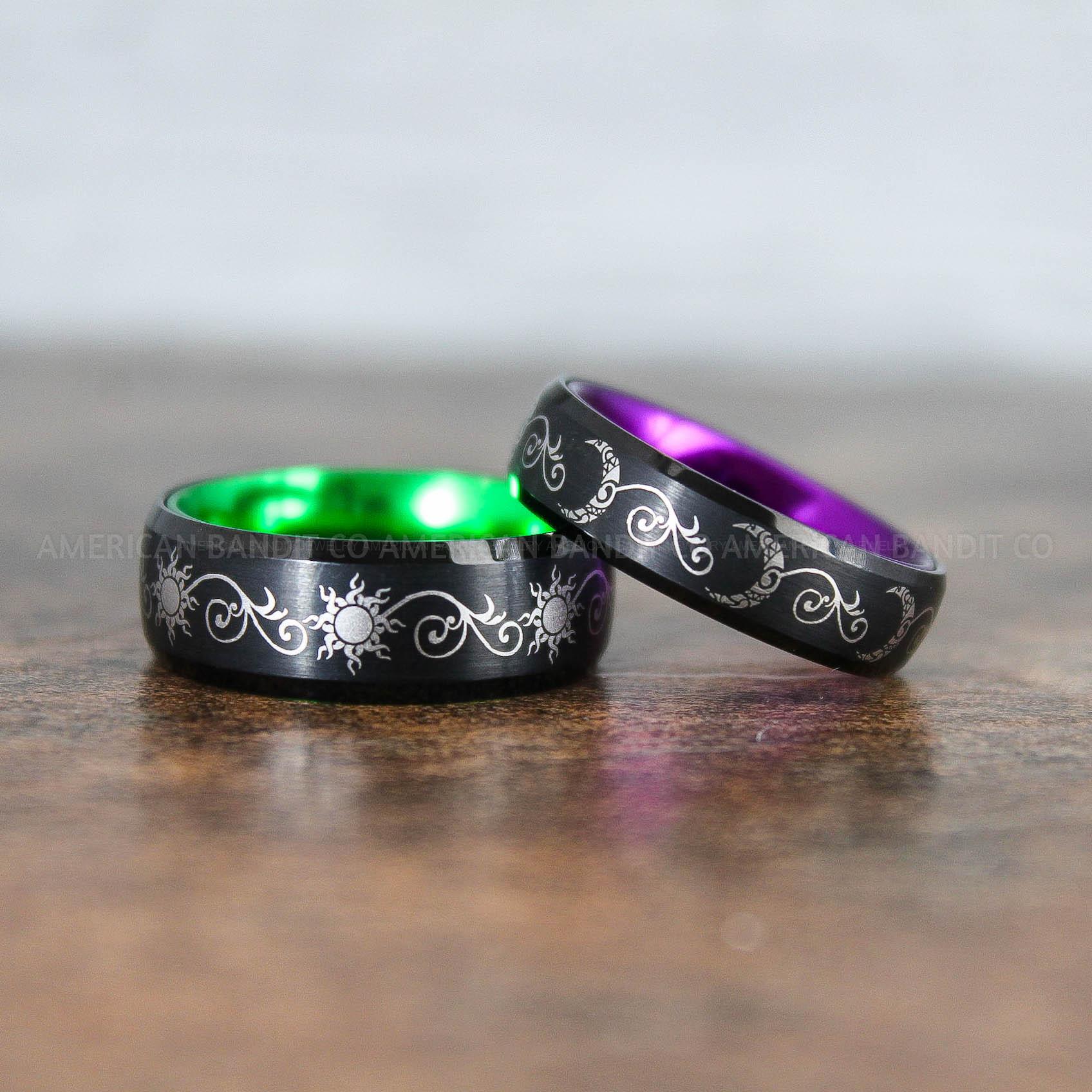 IMG_9008 Sun and Moon Rings, Sun and Moon Wedding Rings, Sun and Moon Wedding Bands, Sun and Moon Jewelry, Couple Rings, Matching Couple Rings - Image 1
