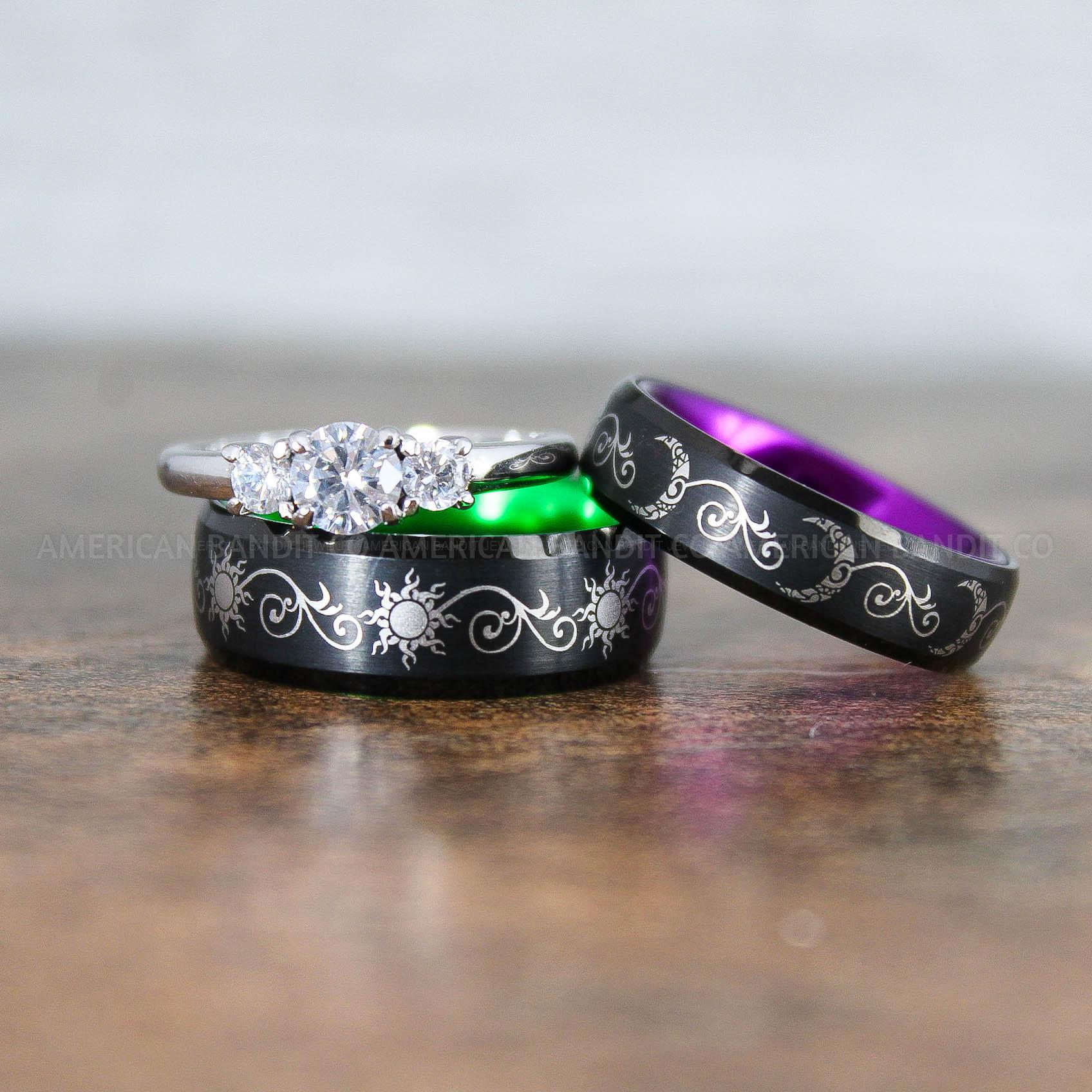 IMG_9011 Sun and Moon Rings, Sun and Moon Wedding Rings, Sun and Moon Wedding Bands, Sun and Moon Jewelry, Couple Rings, Matching Couple Rings - Image 1