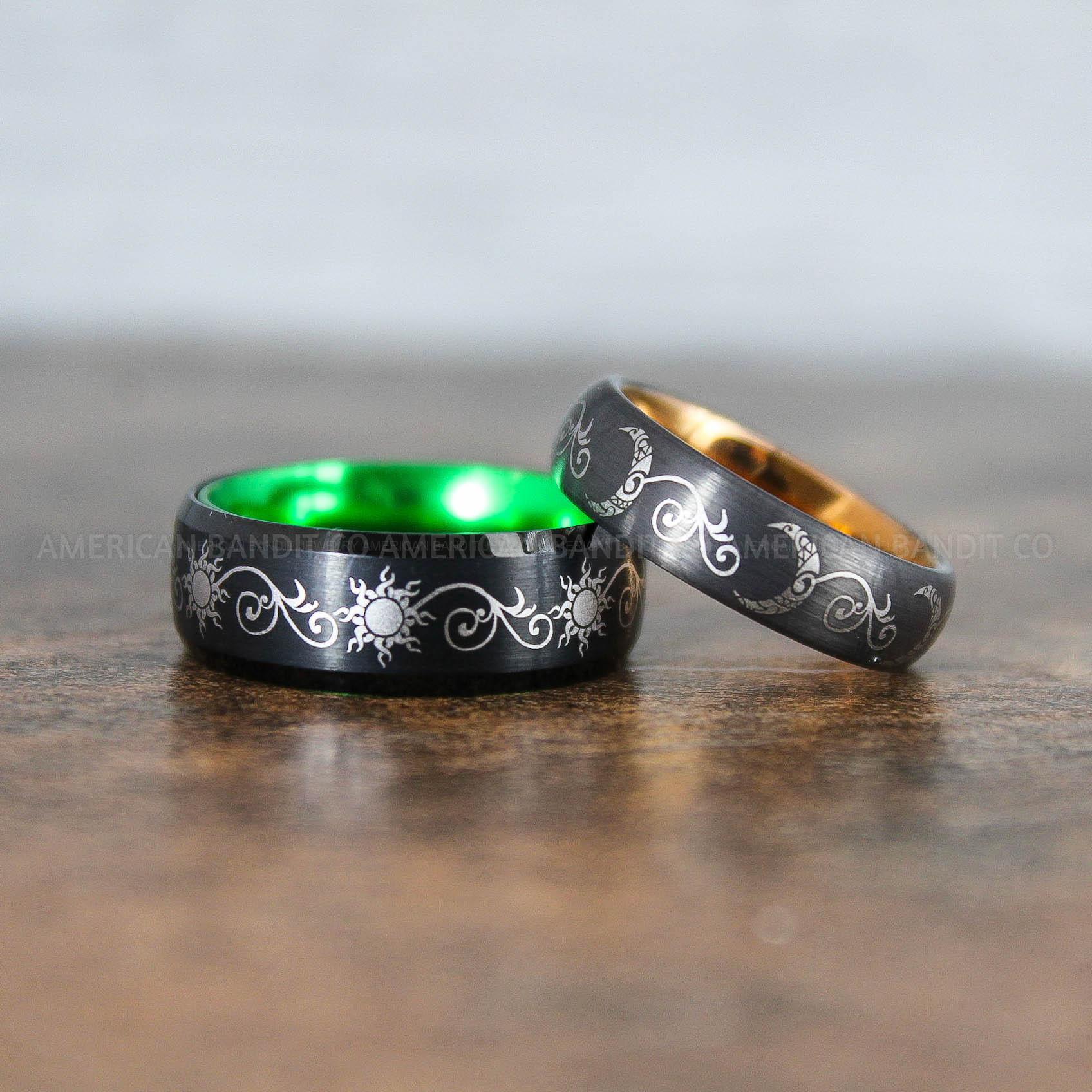 IMG_9013 Sun and Moon Rings, Sun and Moon Wedding Rings, Sun and Moon Wedding Bands, Sun and Moon Jewelry, Couple Rings, Matching Couple Rings - Image 1