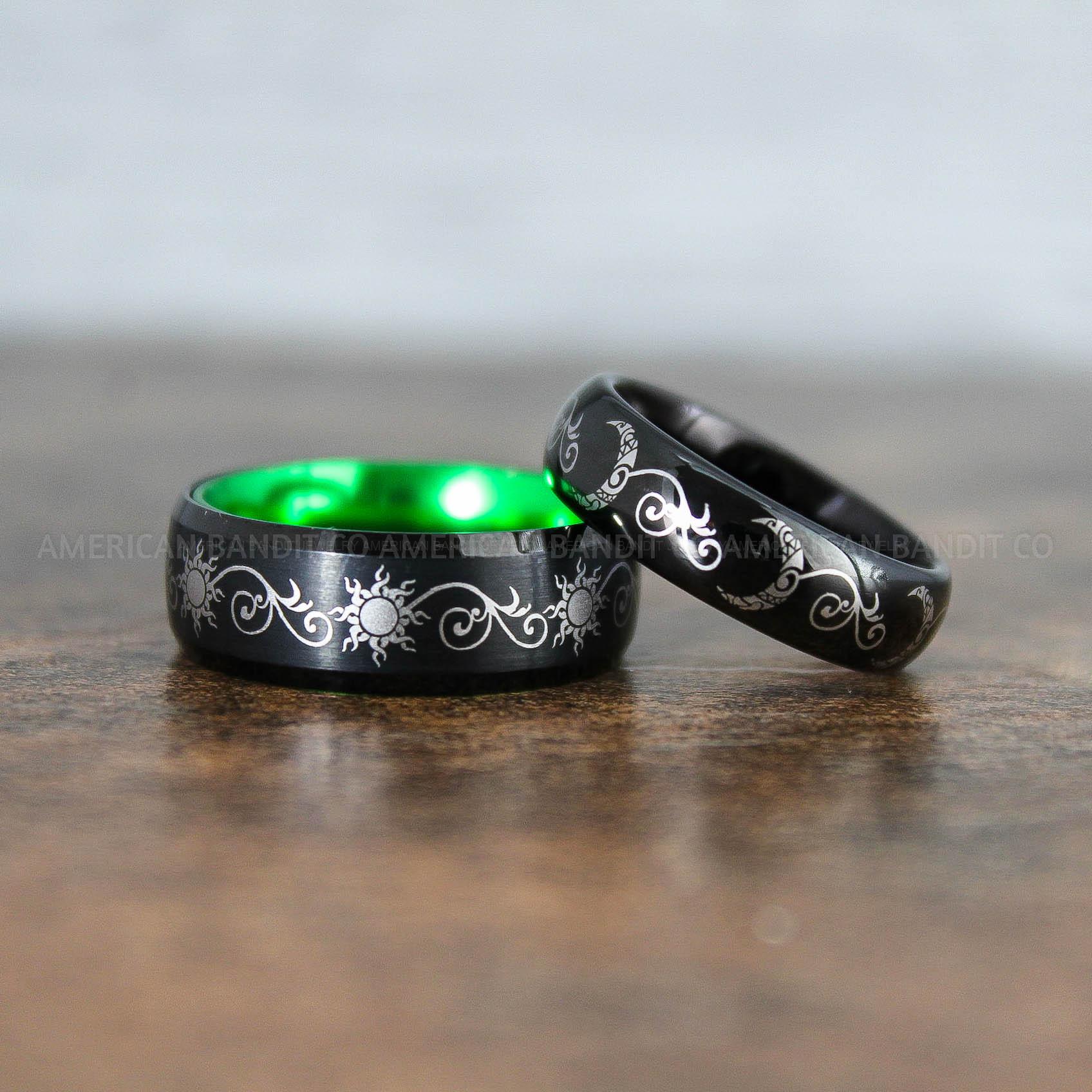 IMG_9014 Sun and Moon Rings, Sun and Moon Wedding Rings, Sun and Moon Wedding Bands, Sun and Moon Jewelry, Couple Rings, Matching Couple Rings - Image 1
