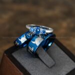 Til Valhalla Rings, Viking Rings, Runes Rings, Valknut Rings, Nordic Rings, Norsemen Rings, Nordic Runes Rings, Blue Tungsten Bands