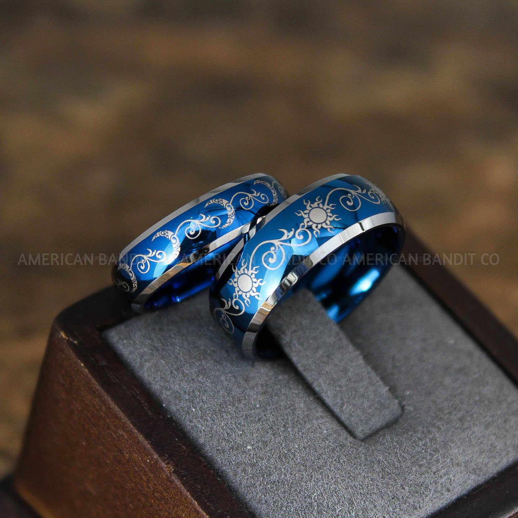 IMG_9025 Sun and Moon Rings, Sun and Moon Wedding Rings, Sun and Moon Wedding Bands, Sun and Moon Jewelry, Couple Rings, Matching Couple Rings - Image 1