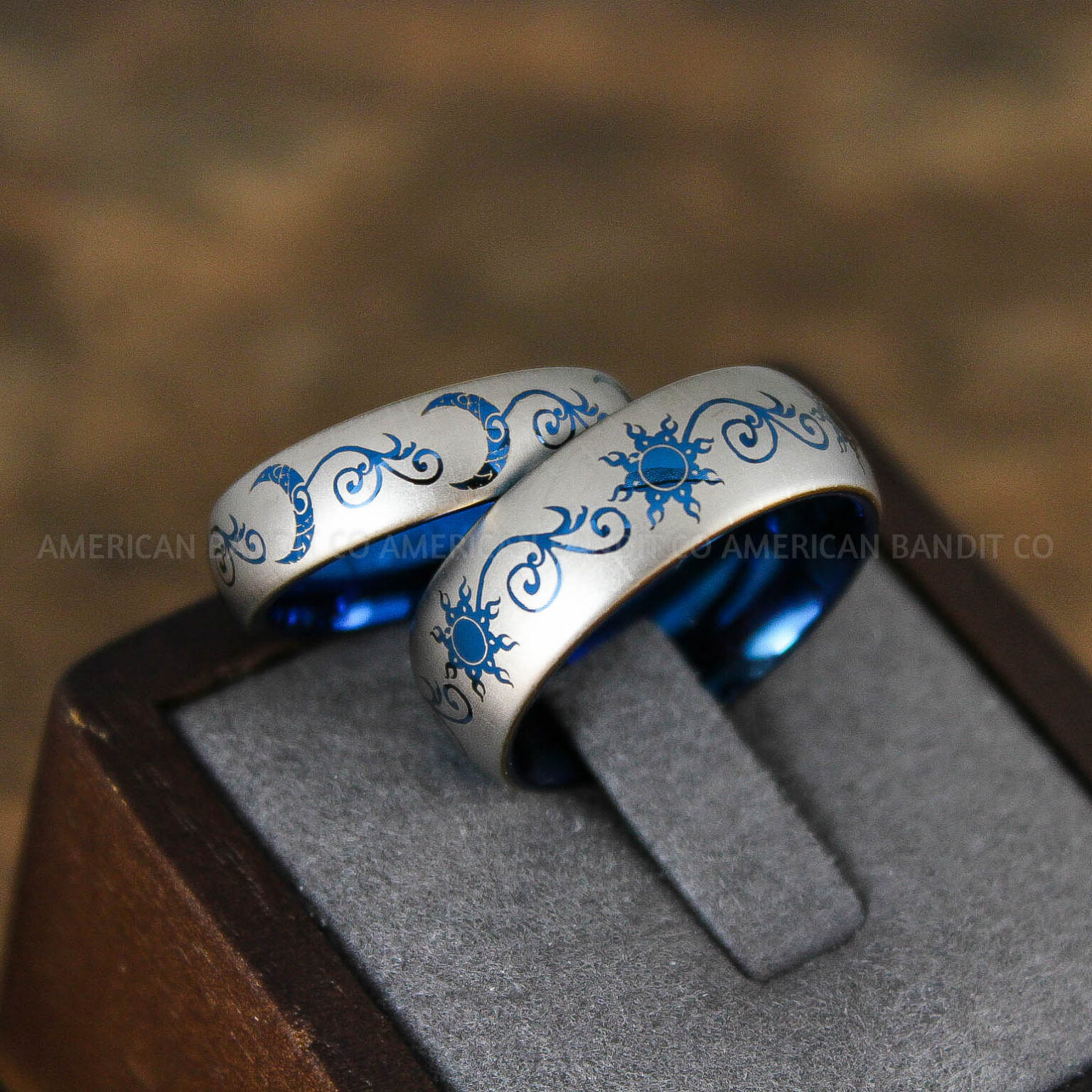 Themed Rings Matching Sun and Moon Rings, Sun and Moon Wedding Rings, Sun and Moon Wedding ...