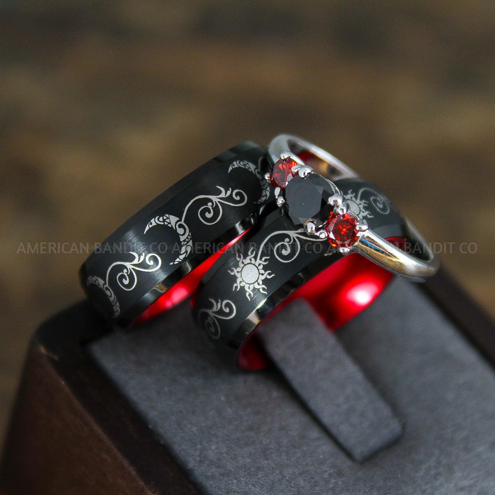 IMG_9048 Sun and Moon Rings, Sun and Moon Wedding Rings, Sun and Moon Wedding Bands, Sun and Moon Jewelry, Couple Rings, Matching Couple Rings - Image 1