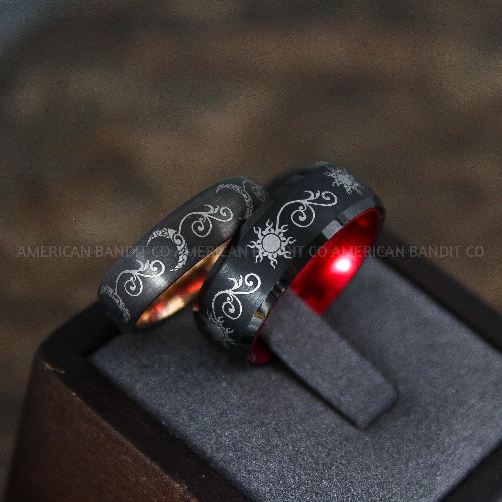 IMG_9067 Sun and Moon Rings, Sun and Moon Wedding Rings, Sun and Moon Wedding Bands, Sun and Moon Jewelry, Couple Rings, Matching Couple Rings - Image 1