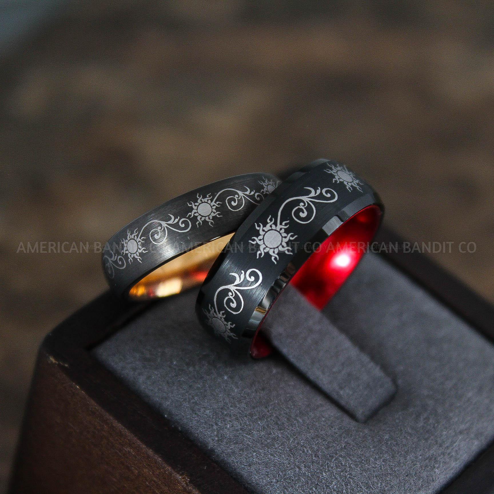 IMG_9068 Sun and Moon Rings, Sun and Moon Wedding Rings, Sun and Moon Wedding Bands, Sun and Moon Jewelry, Couple Rings, Matching Couple Rings - Image 1