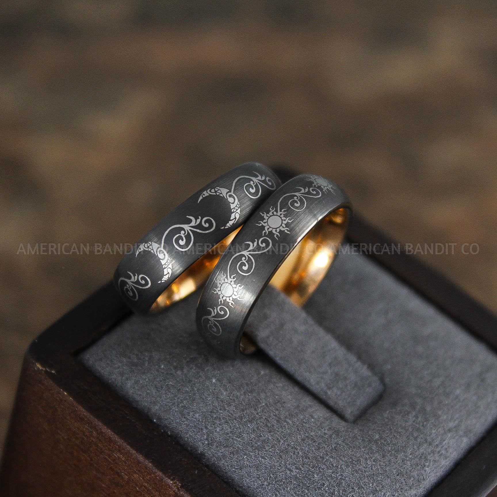 IMG_9071 Sun and Moon Rings, Sun and Moon Wedding Rings, Sun and Moon Wedding Bands, Sun and Moon Jewelry, Couple Rings, Matching Couple Rings - Image 1