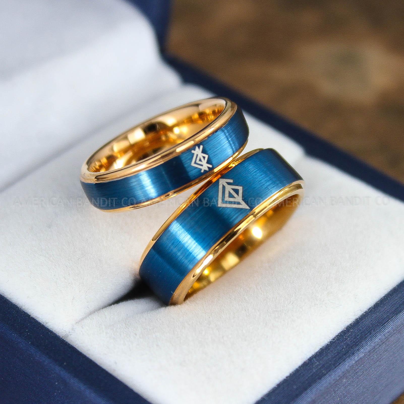 IMG_9087 Viking Rings, Runes Rings, Nordic Rings, Norsemen Rings, Nordic Runes Rings, Rose Gold Tungsten Bands - Image 1