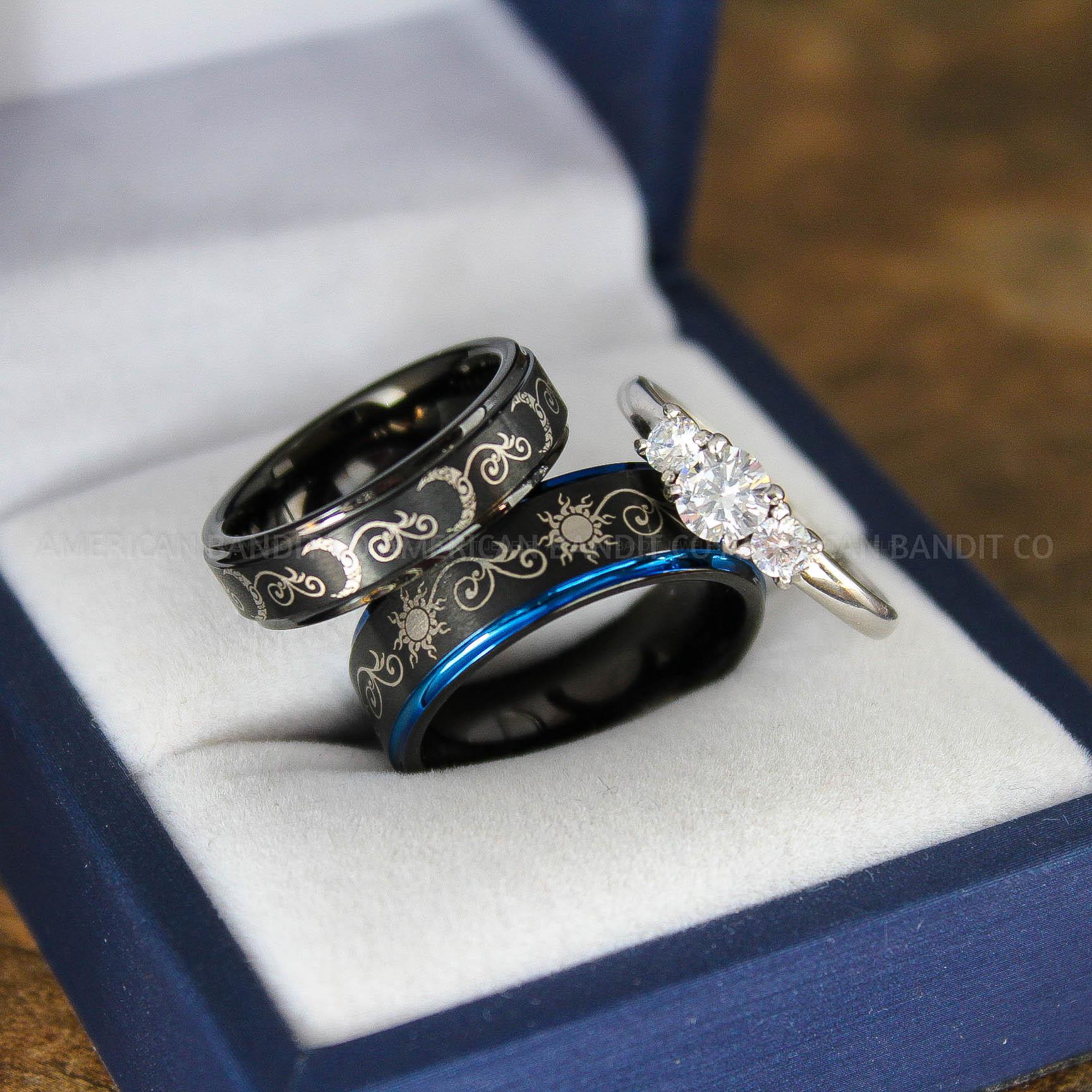 IMG_9123 Sun and Moon Rings, Sun and Moon Wedding Rings, Sun and Moon Wedding Bands, Sun and Moon Jewelry - Image 1