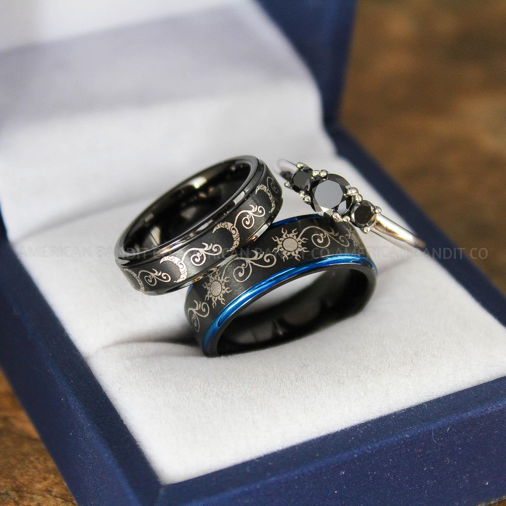 IMG_9124 Sun and Moon Rings, Sun and Moon Wedding Rings, Sun and Moon Wedding Bands, Sun and Moon Jewelry - Image 1