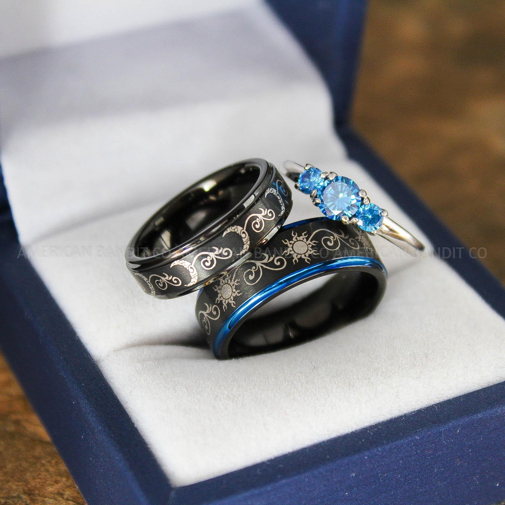 IMG_9125 Sun and Moon Rings, Sun and Moon Wedding Rings, Sun and Moon Wedding Bands, Sun and Moon Jewelry - Image 1