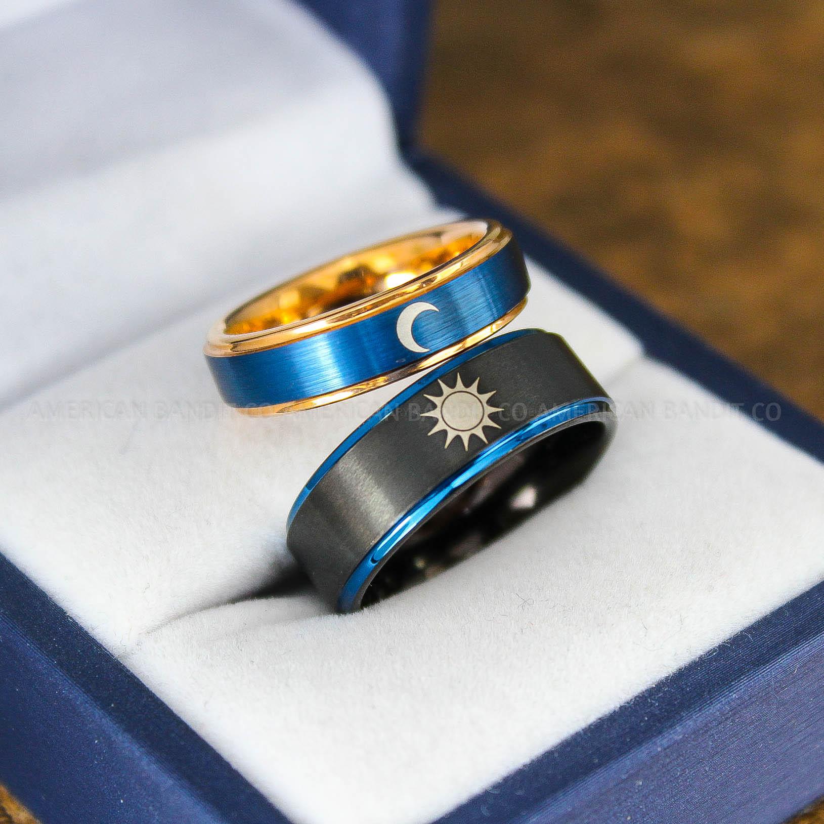 IMG_9130 Sun and Moon Ring, Sun and Moon Wedding Ring, Sun and Moon Wedding Band, Sun and Moon Jewelry - Image 1