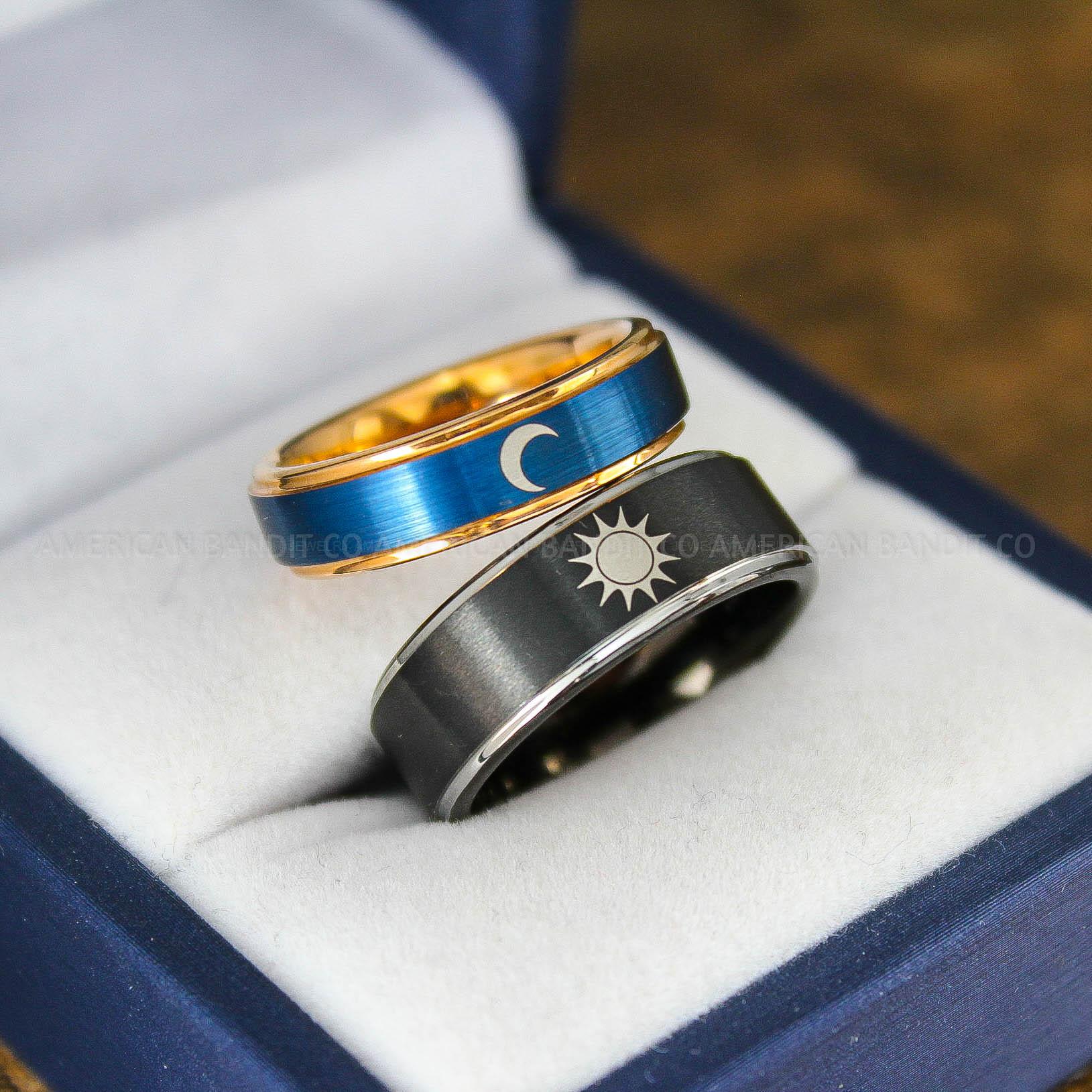 IMG_9136 Sun and Moon Ring, Sun and Moon Wedding Ring, Sun and Moon Wedding Band, Sun and Moon Jewelry - Image 1