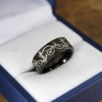 Nautical Ring, Anchor Ring, Black Anchor Rings, Black Wedding Rings, Black Nautical Rings, Black Wedding Bands, Black Anchor Tungsten Rings - Image 2