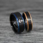 Nautical Rings, Anchor Rings, Black Anchor Rings, Black Wedding Rings, Black Nautical Rings, Black Wedding Bands, Black Anchor Tungsten Rings