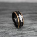 Walleye Ring, Walleye Jewelry, Fishing Ring, Fisherman Ring, Walleye Wedding Ring, Hunting Ring, Fish Hooks Ring