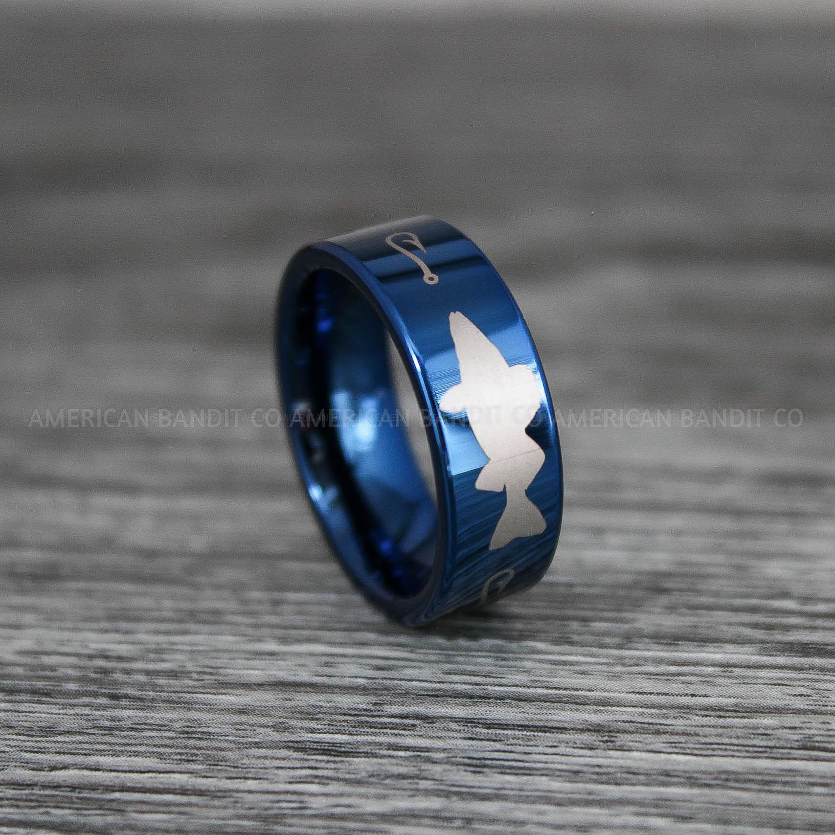 IMG_9187 Walleye Ring, Walleye Jewelry, Fishing Ring, Fisherman Ring, Walleye Wedding Ring, Hunting Ring, Fish Hooks Ring - Image 1