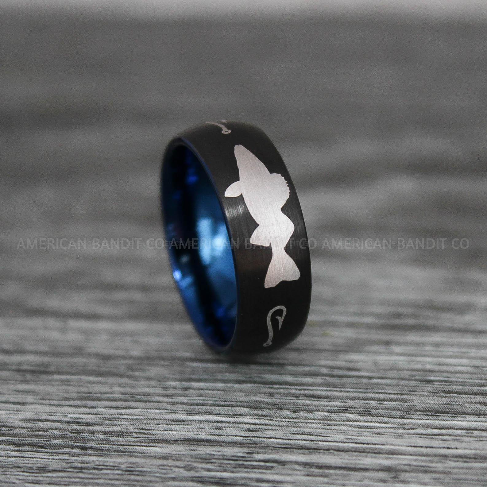 IMG_9189 Walleye Ring, Walleye Jewelry, Fishing Ring, Fisherman Ring, Walleye Wedding Ring, Hunting Ring, Fish Hooks Ring - Image 1