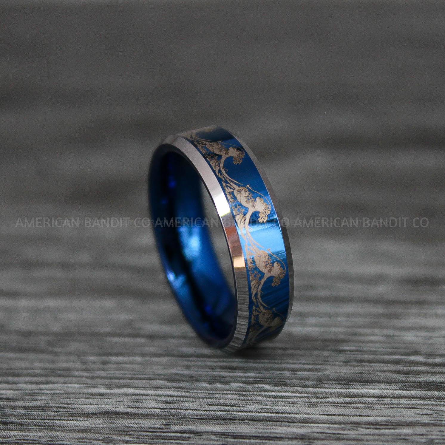 IMG_9191 Ocean Wave Ring, Wave Ring, Beach Jewelry, Beach Wedding Ring, Blue Wedding Ring - Image 1