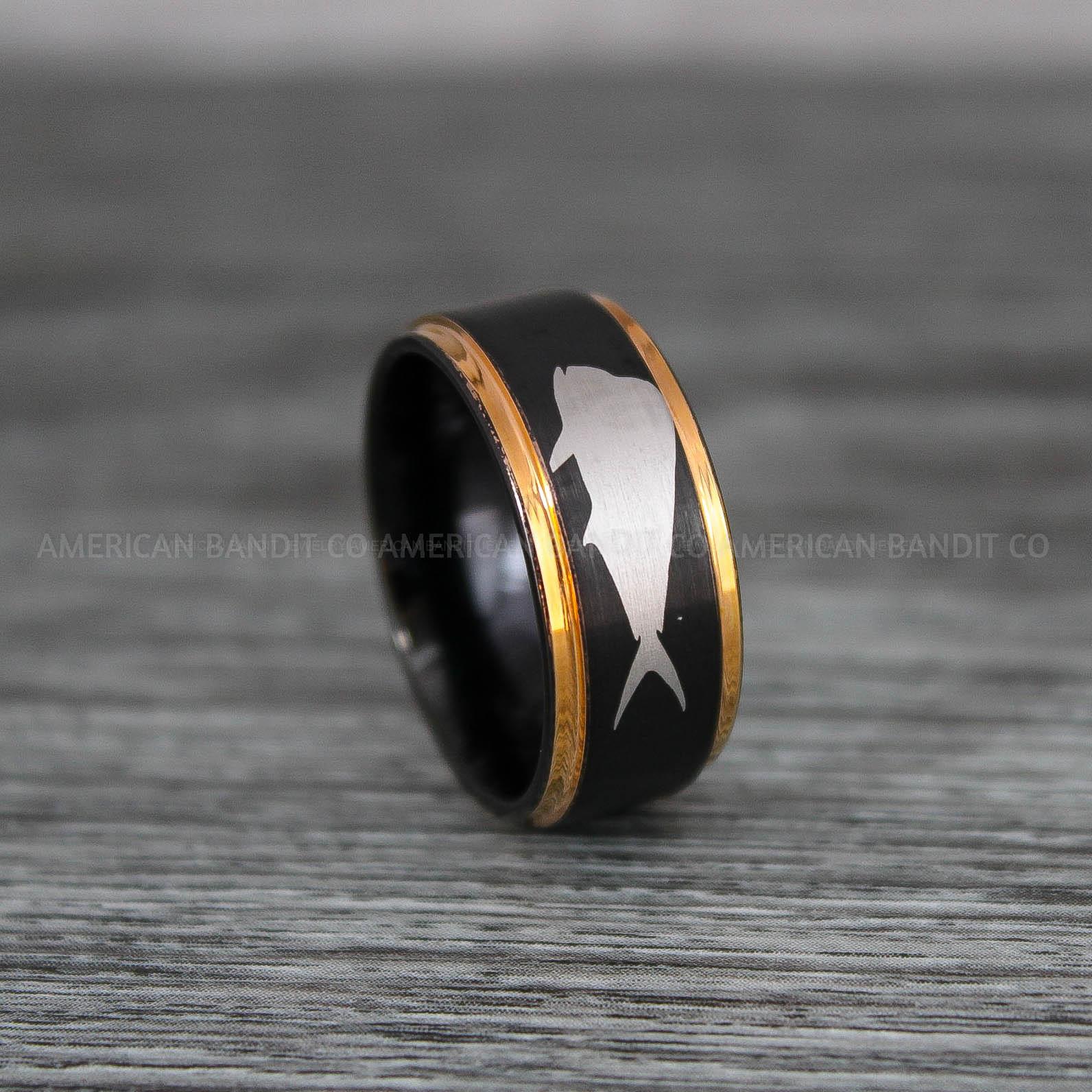 IMG_9198 Mahi Mahi Ring, Dolphinfish Jewelry, Fishing Ring, Fisherman Ring, Mahi Mahi Wedding Ring, Hunting Ring, Fish Hooks Ring - Image 1