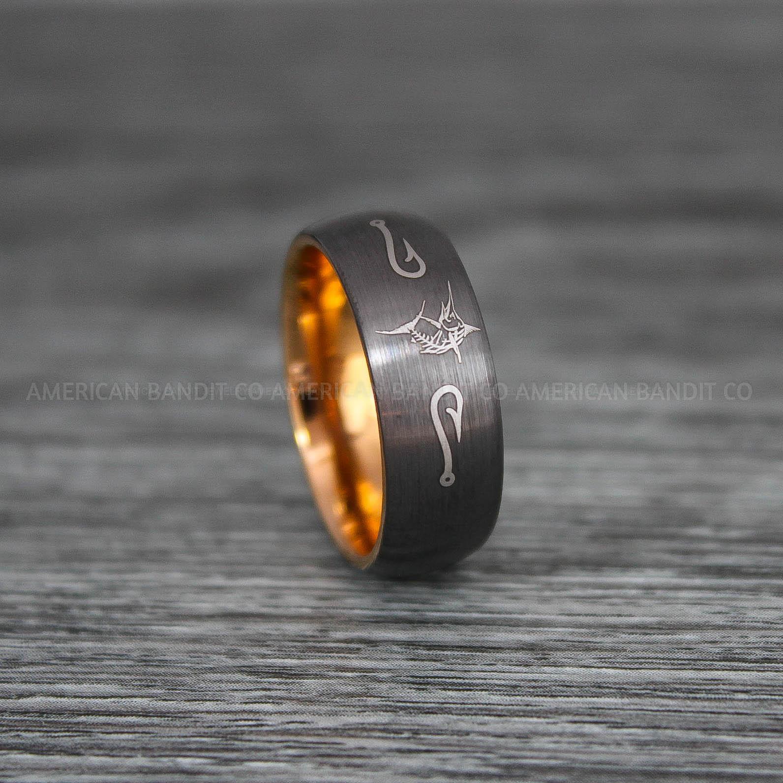 IMG_9200 Marlin Ring, Marlins Jewelry, Fishing Ring, Fisherman Ring, Marlin Wedding Ring, Hunting Ring, Fish Hooks Ring - Image 1