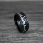 Howling Wolves Ring, Wolf Ring, Black Ring, Black Tungsten Ring, Wolves Ring, Wolf Howl Ring, Black Wedding Bands