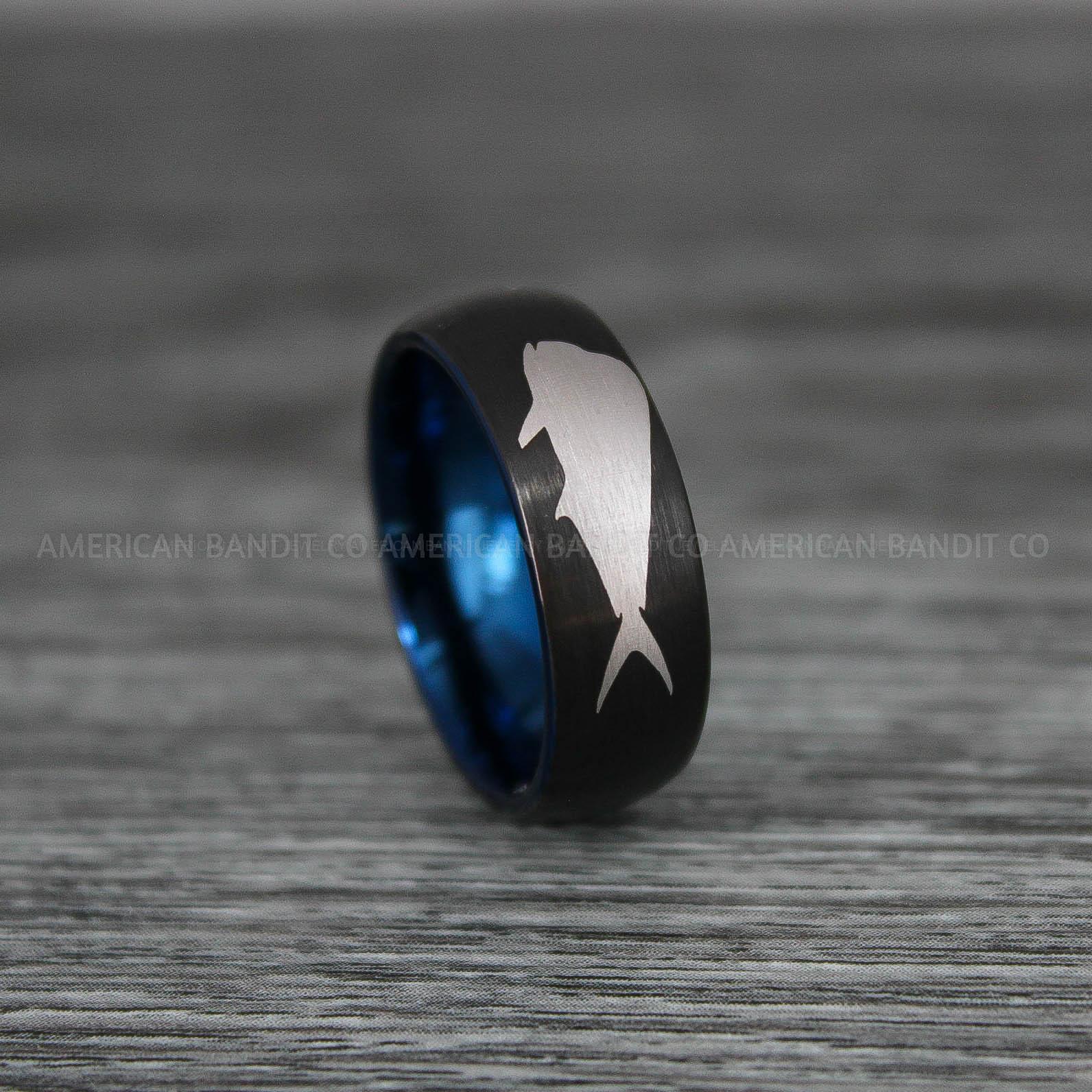 IMG_9206 Mahi Mahi Ring, Dolphinfish Jewelry, Fishing Ring, Fisherman Ring, Mahi Mahi Wedding Ring, Hunting Ring, Fish Hooks Ring - Image 1